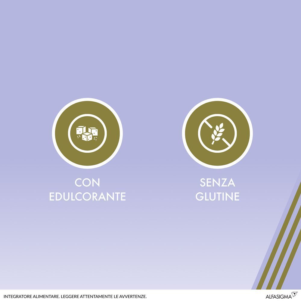 Simboli dolcificante e senza glutine sulla confezione Sinaire Forte.