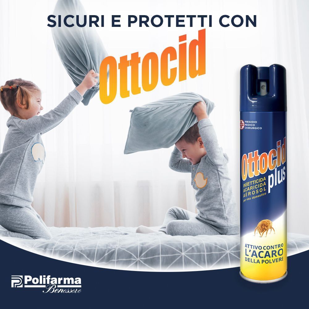 Bomboletta Ottocid Plus vicino a bambini che giocano su un letto.