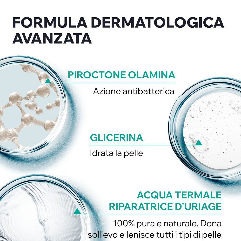 Gel Uriage Hyseac: Piroctone Olamina, Glicerina, Acqua Termale.
