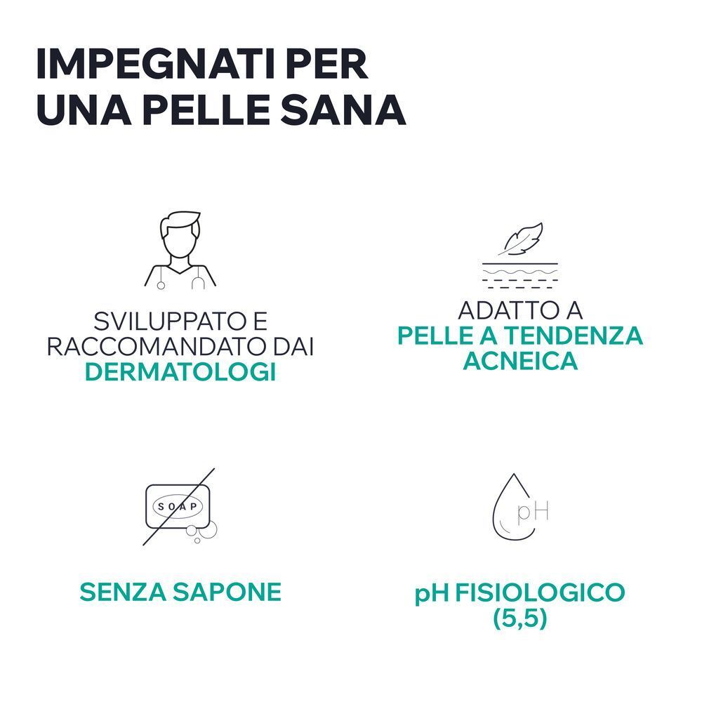 Uriage Hyseac: Sviluppato da dermatologi, per pelli a tendenza acneica, senza sapone, pH 5.5.