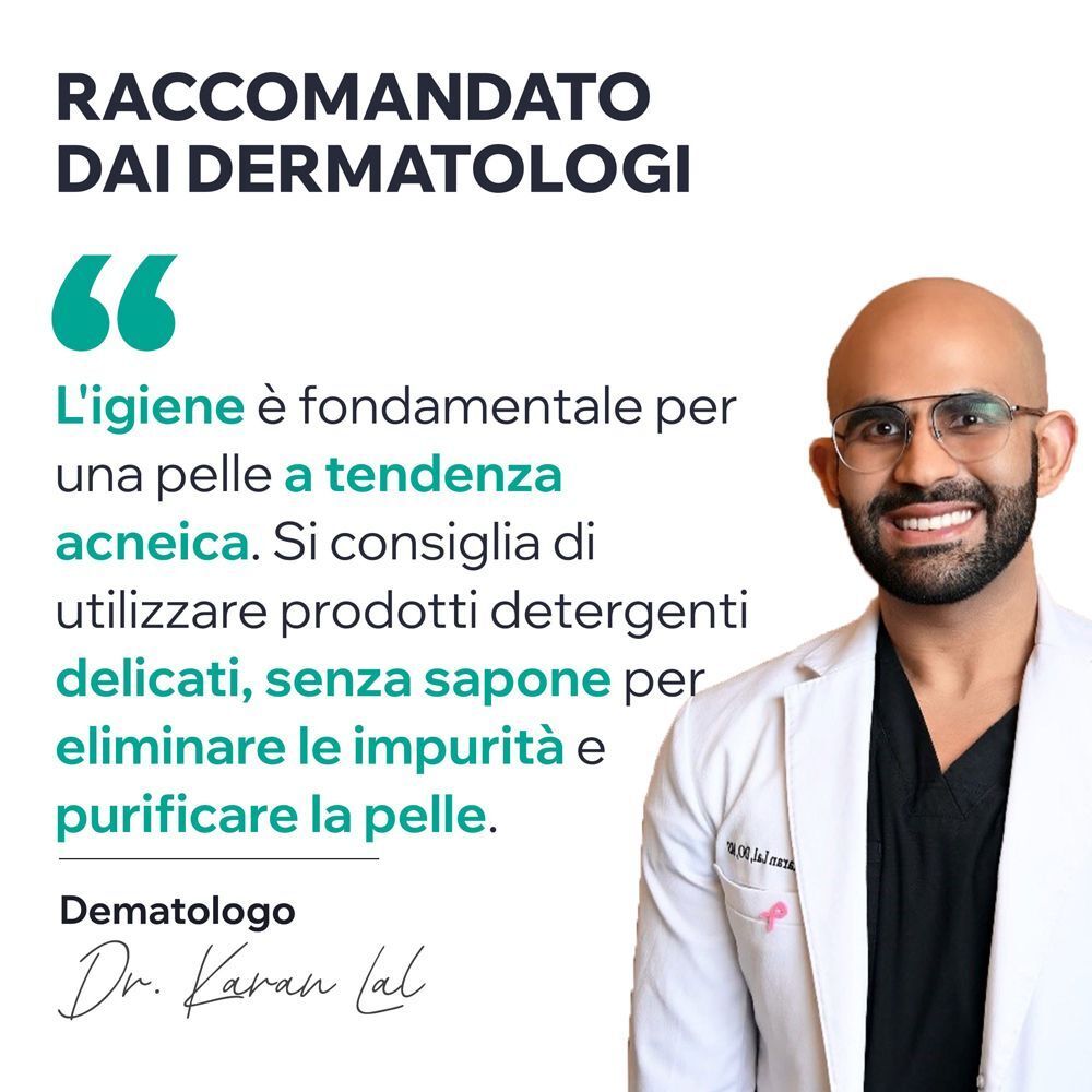 Un dermatologo raccomanda Uriage Hyseac per l'igiene delle pelli a tendenza acneica.