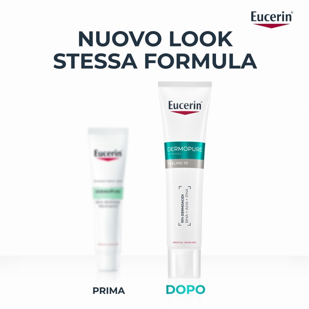 Confronto prima e dopo del prodotto Eucerin Dermopure Peeling 10.
