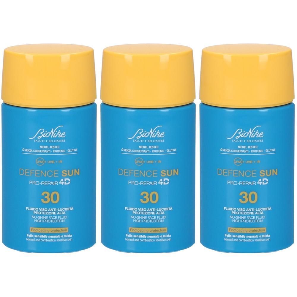 BioNike Defence Sun Pro-Repair 4D SPF 30 Fluido Viso Anti-Lucidità