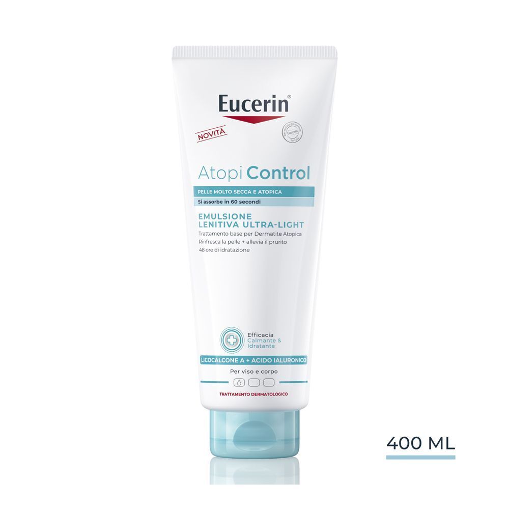 Tubo Eucerin Atopi Control Emulsione Lenitiva Ultra Light, 400 ml.