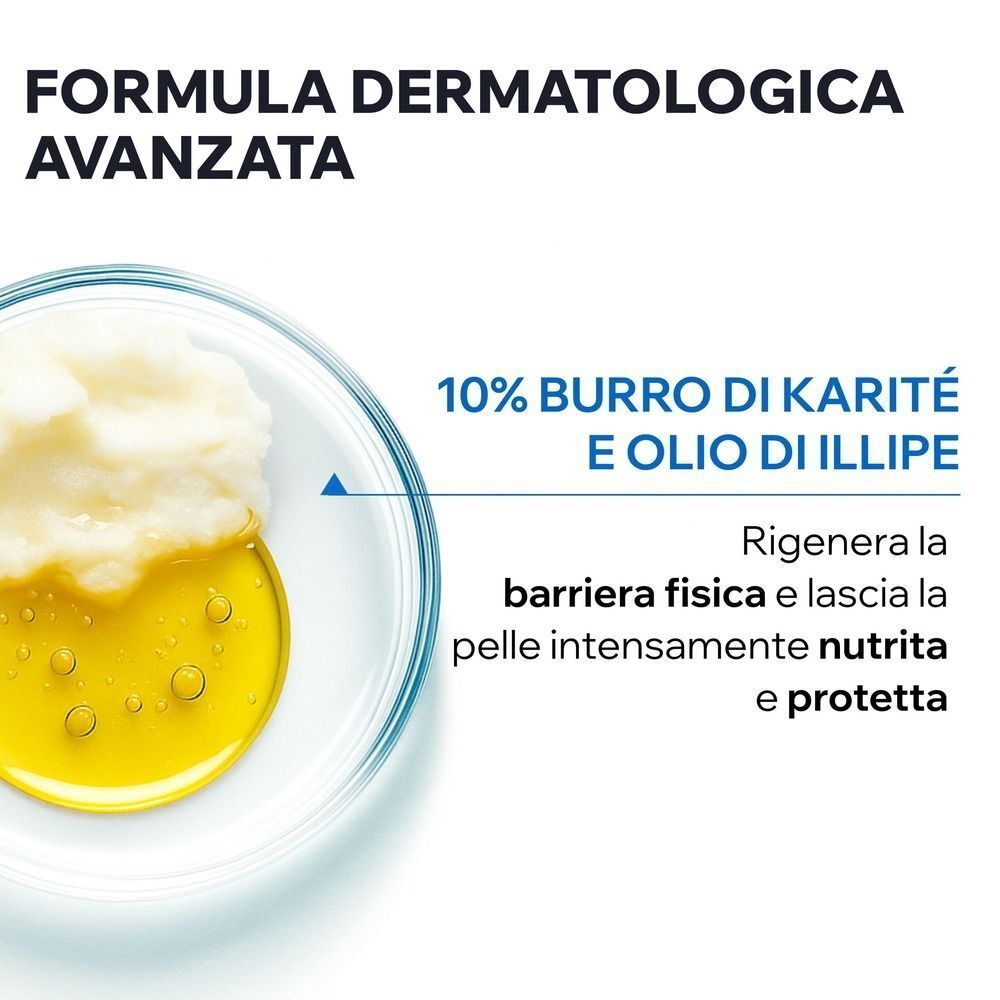 Balsamo Uriage Xemose C8+: Formula dermatologica con 10% burro di karité e olio di illipé.