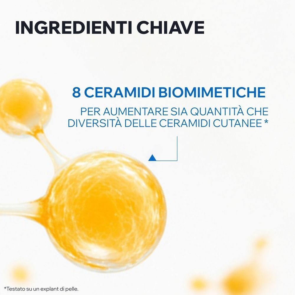 8 ceramidi biomimetiche per aumentare la diversità delle ceramidi cutanee.