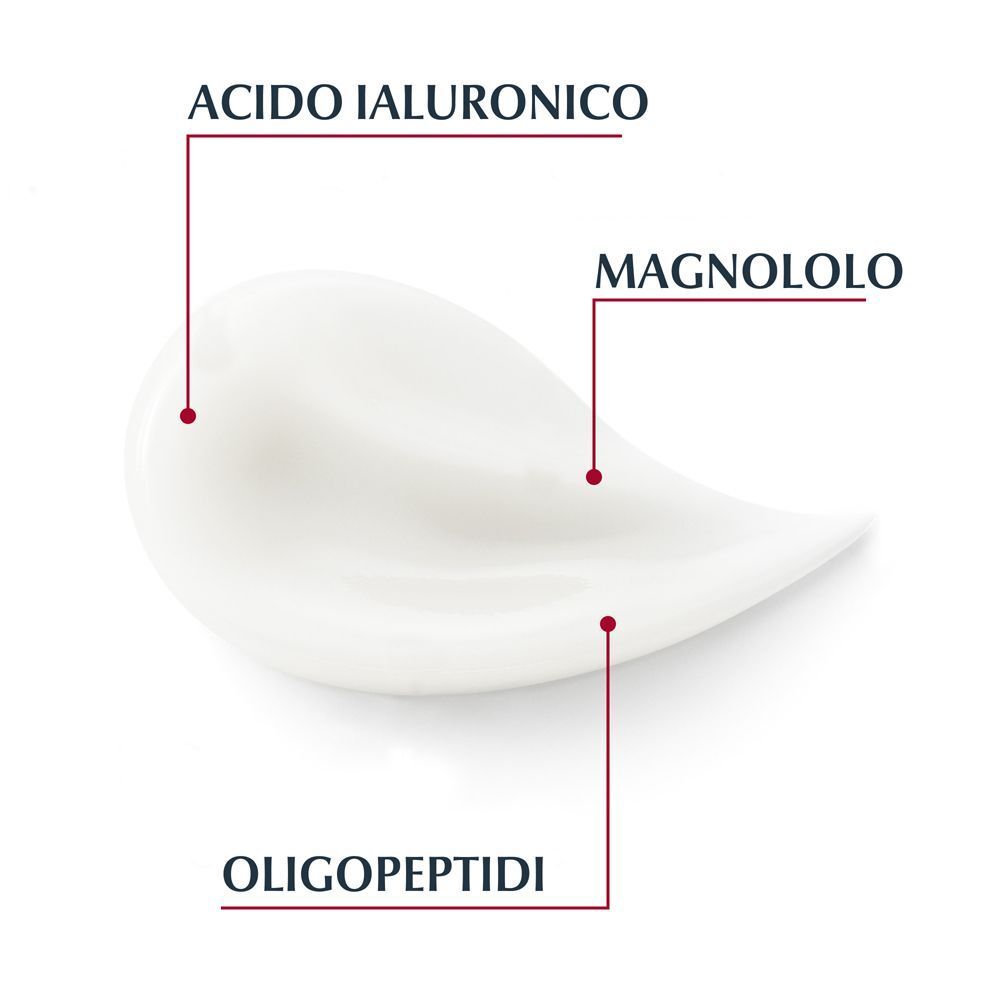 Texture crema con indicatori per acido ialuronico, magnololo e oligopeptidi.