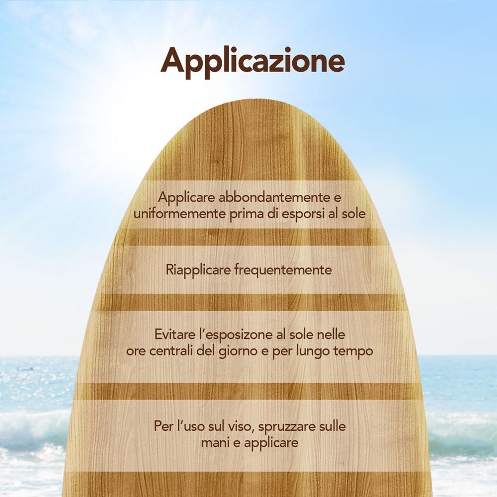 Istruzioni per l'applicazione della protezione solare su una tavola da surf.