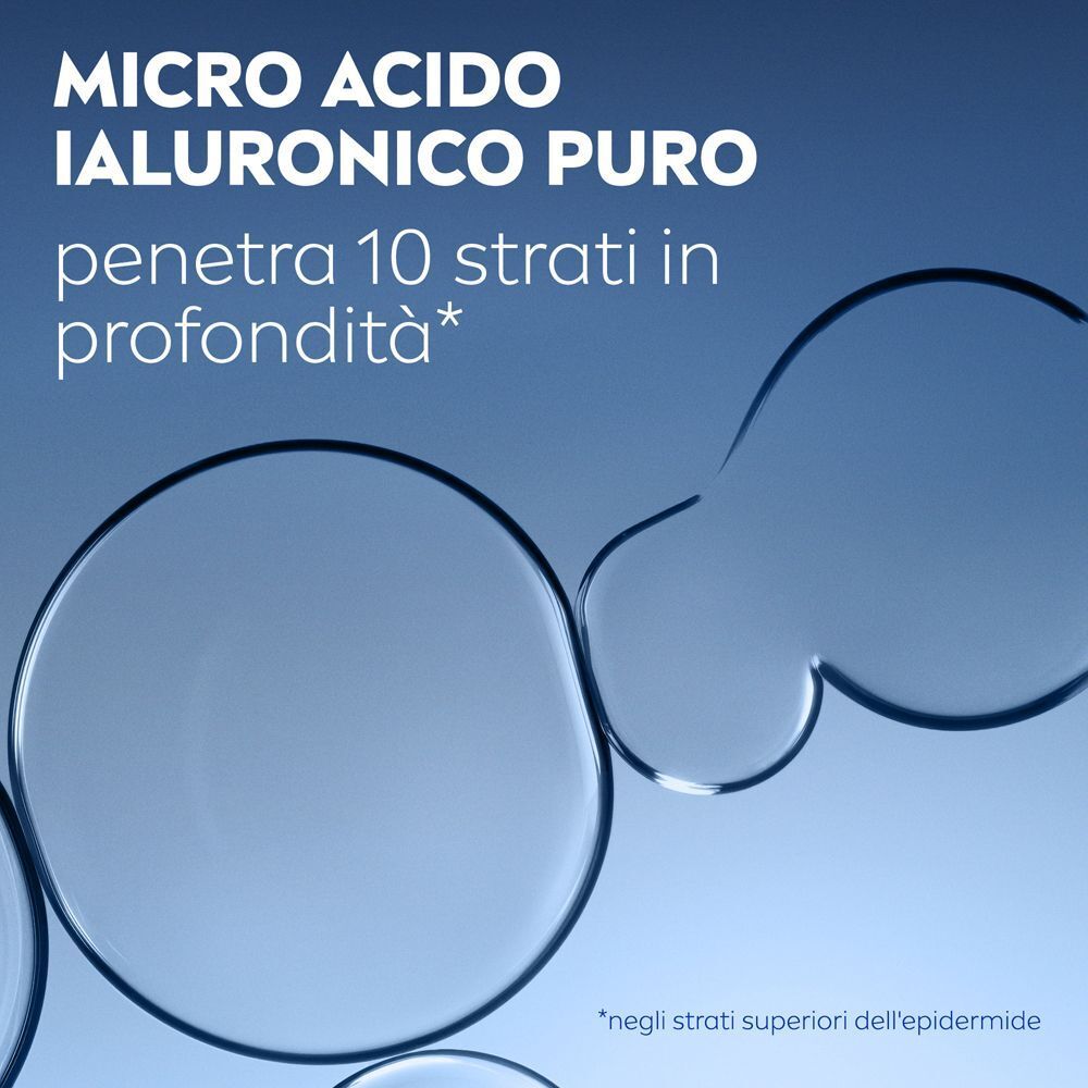 Rappresentazione astratta di strati cutanei con goccioline d'acqua.
