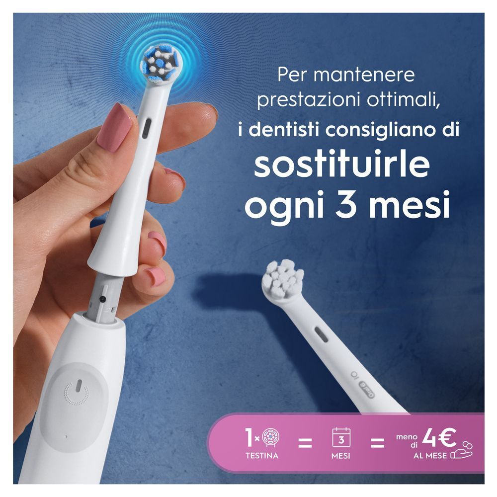 Sostituzione di una testina Oral-B iO, consigliata ogni 3 mesi.