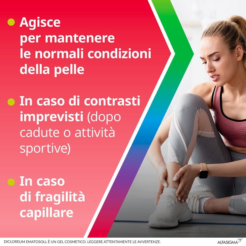 Podista con caviglia dolorante, Dicloreum Ematosoll Gel per traumi sportivi.