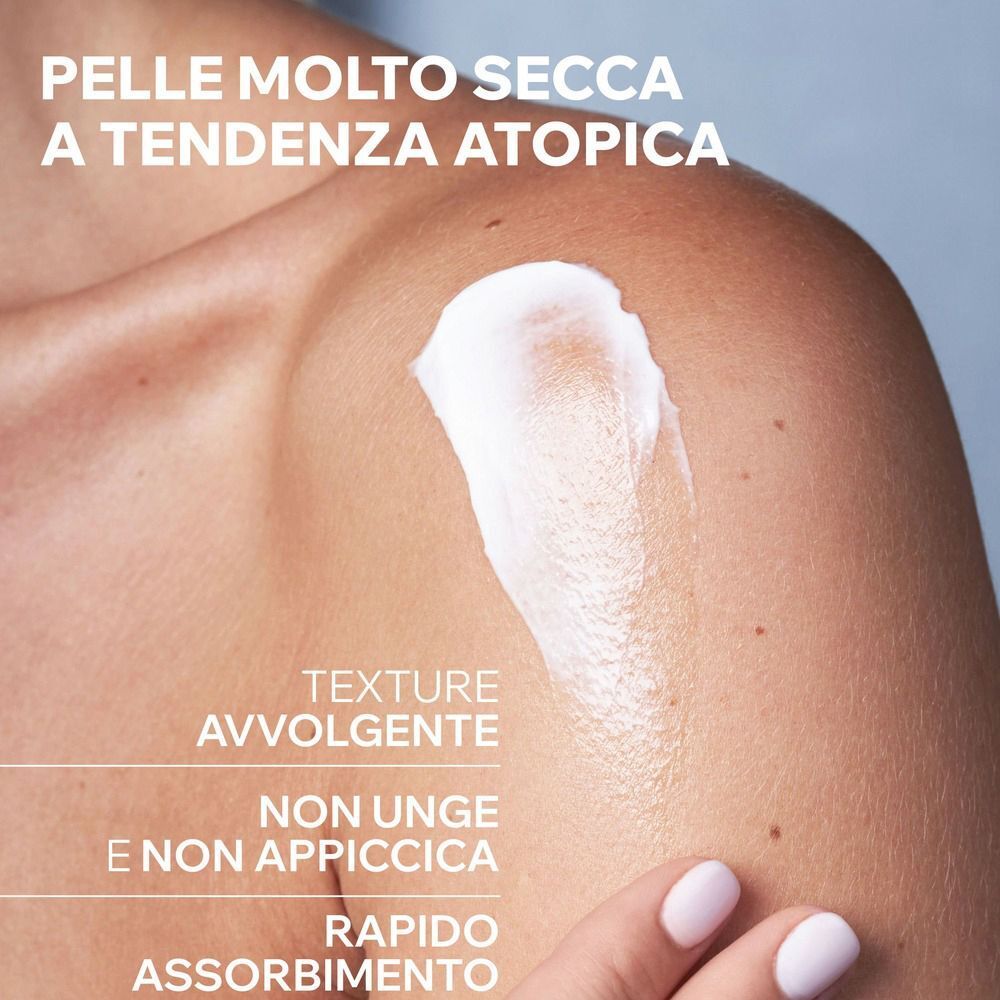 Crema su pelle molto secca a tendenza atopica. Non unge, assorbimento rapido.