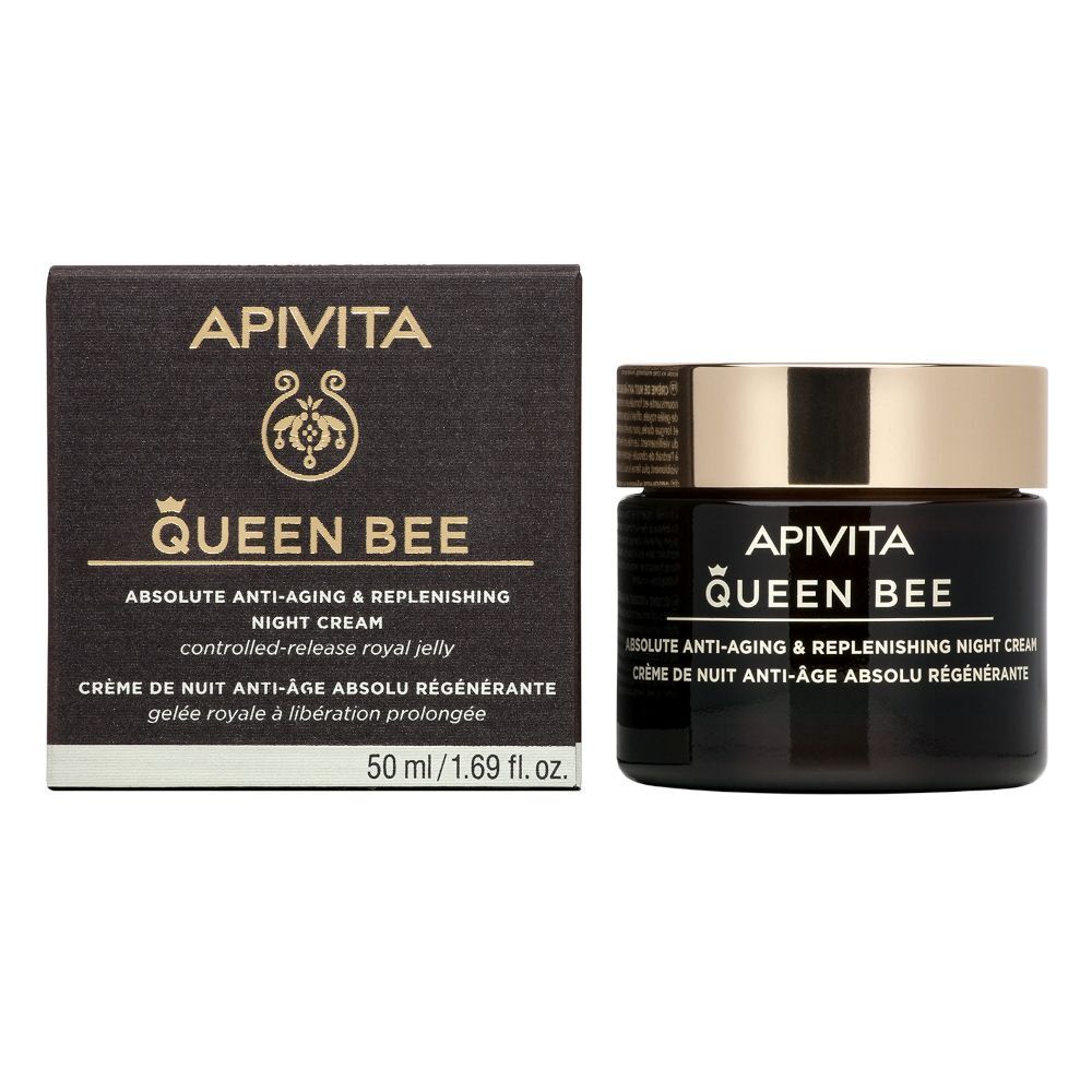Crema notte APIVITA Queen Bee e la sua confezione da 50 ml.