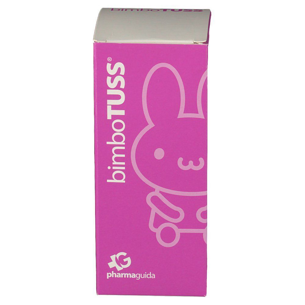 Fronte di una confezione BimboTUSS® con logo e illustrazione di coniglio.