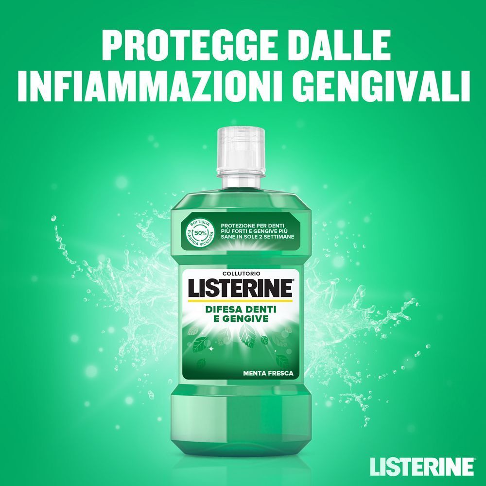 Il collutorio Listerine protegge dalle infiammazioni gengivali.