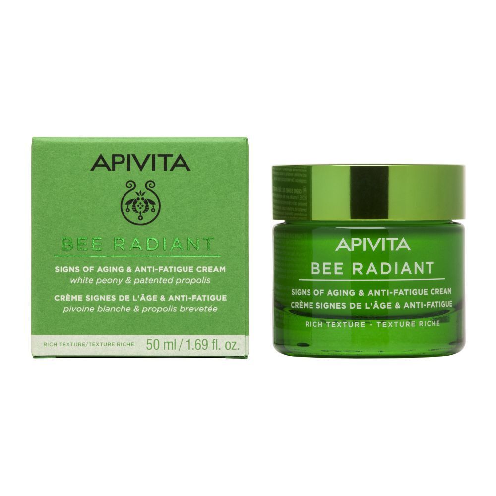 Crema viso APIVITA Bee Radiant, scatola e vasetto.