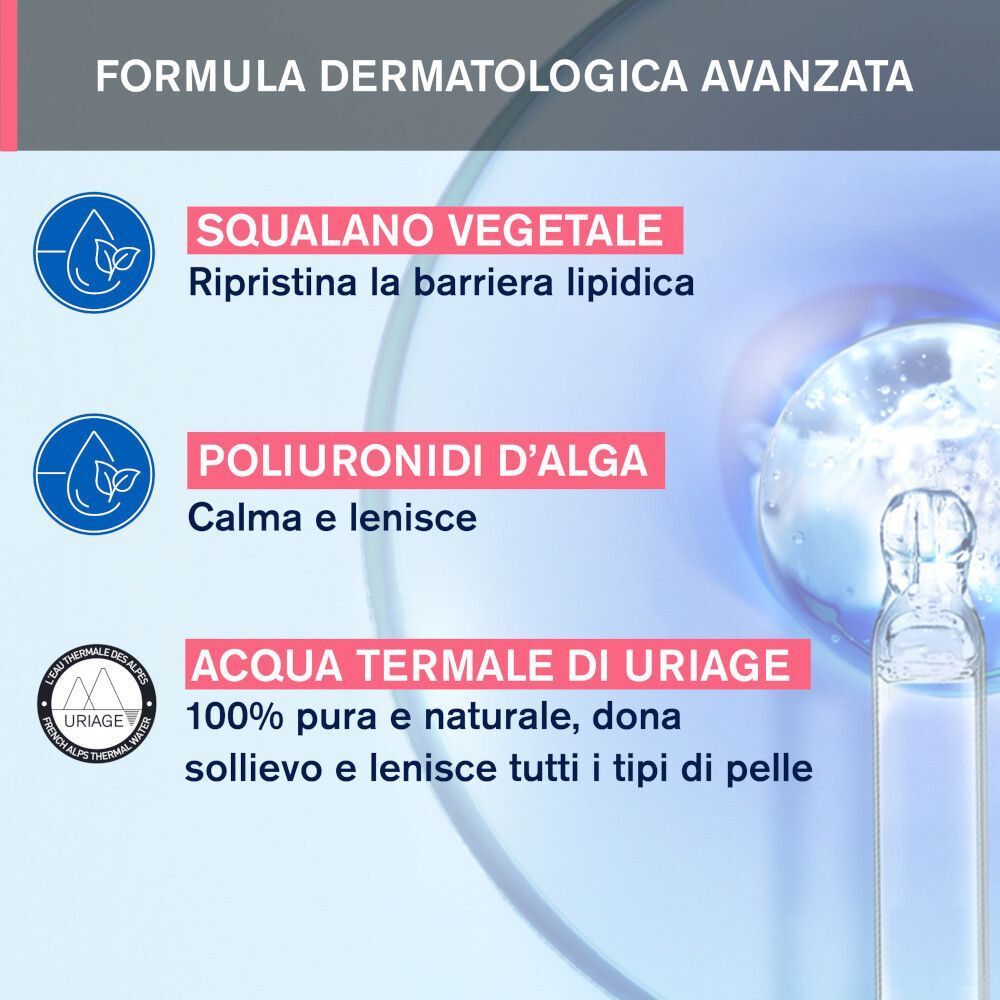 Uriage Toléderm Control Gel: Squalano vegetale, Poliuronidi d'alga, Acqua Termale.