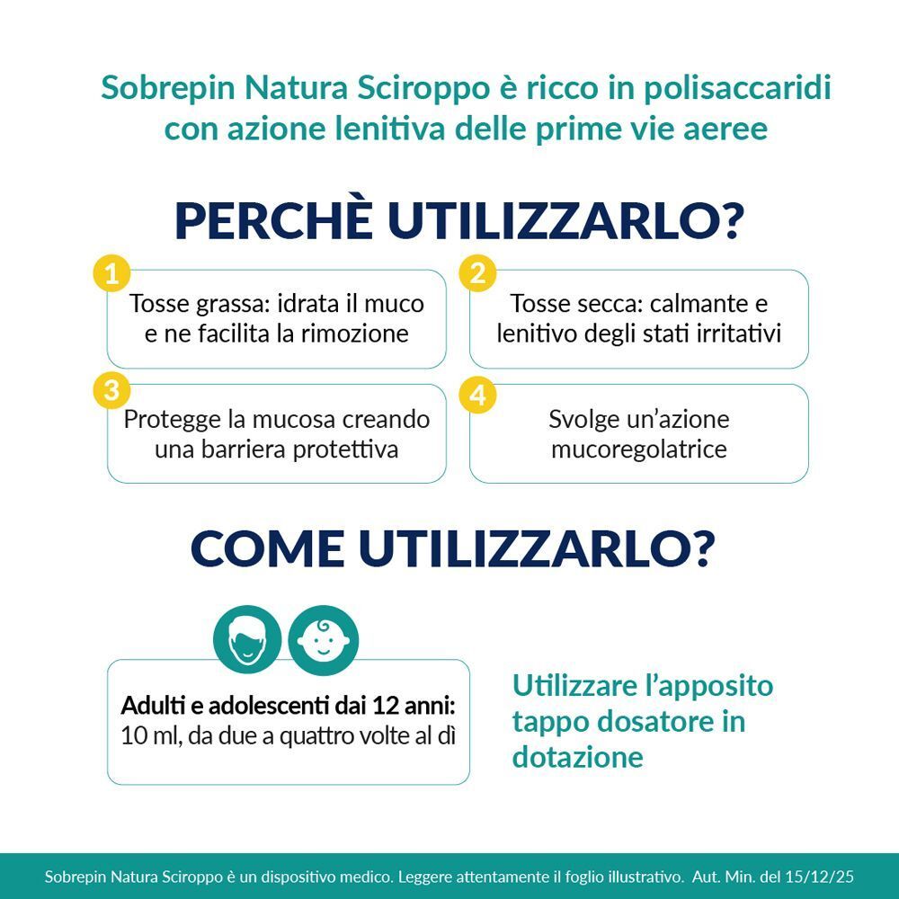 Informazioni sullo Sciroppo Sobrepín Natura: uso e benefici.