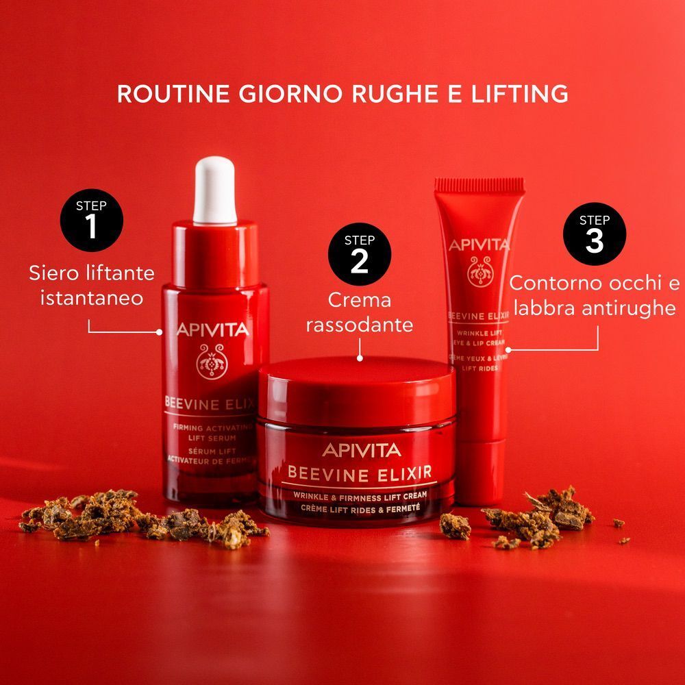 Siero, crema e contorno occhi/labbra Apivita Beevine Elixir per routine giorno.