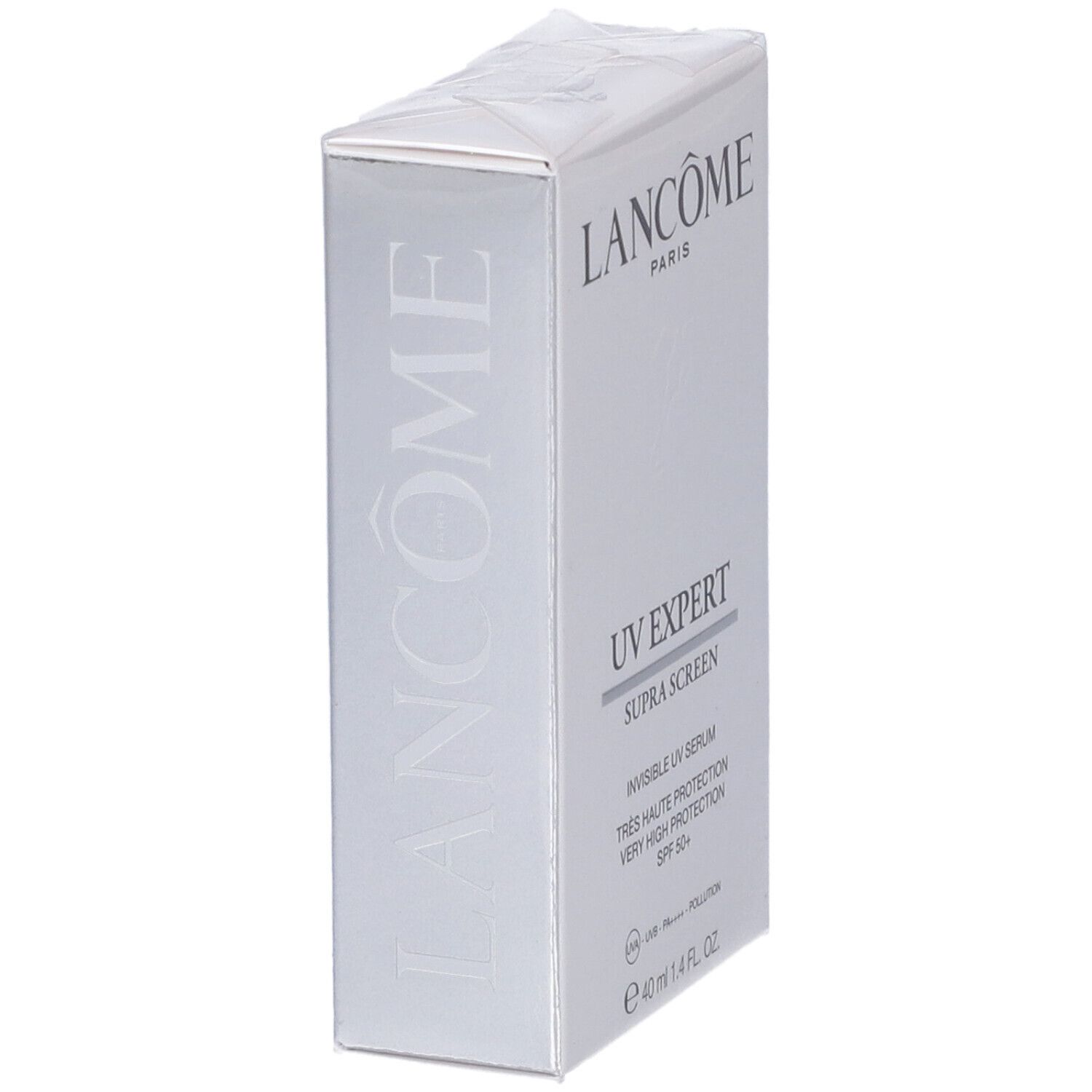Lancôme UV Expert Supra Screen SPF 50+ Siero Viso, lato con logo.