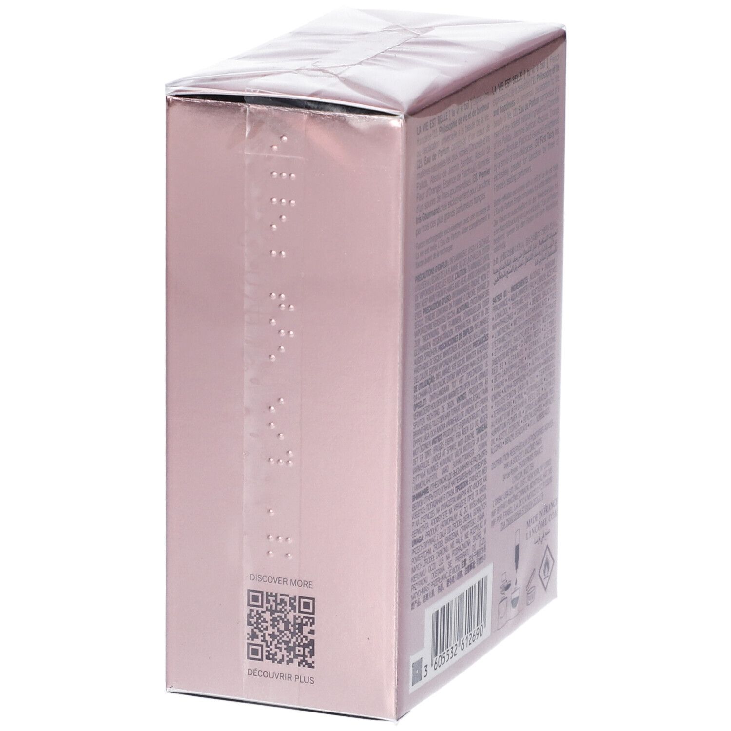 Lancôme La Vie Est Belle Eau de Parfum 30ml scatola, lato in braille.