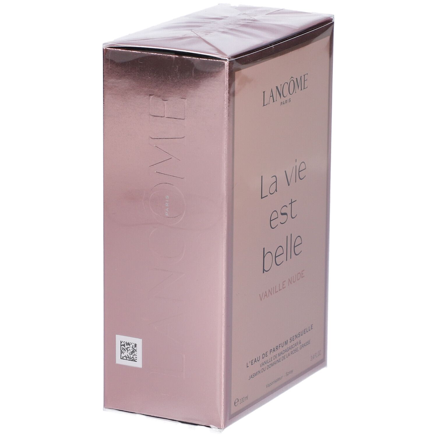 Lancôme La Vie Est Belle Vanille Nude Eau de Parfum 100ml confezione esterna, lato.
