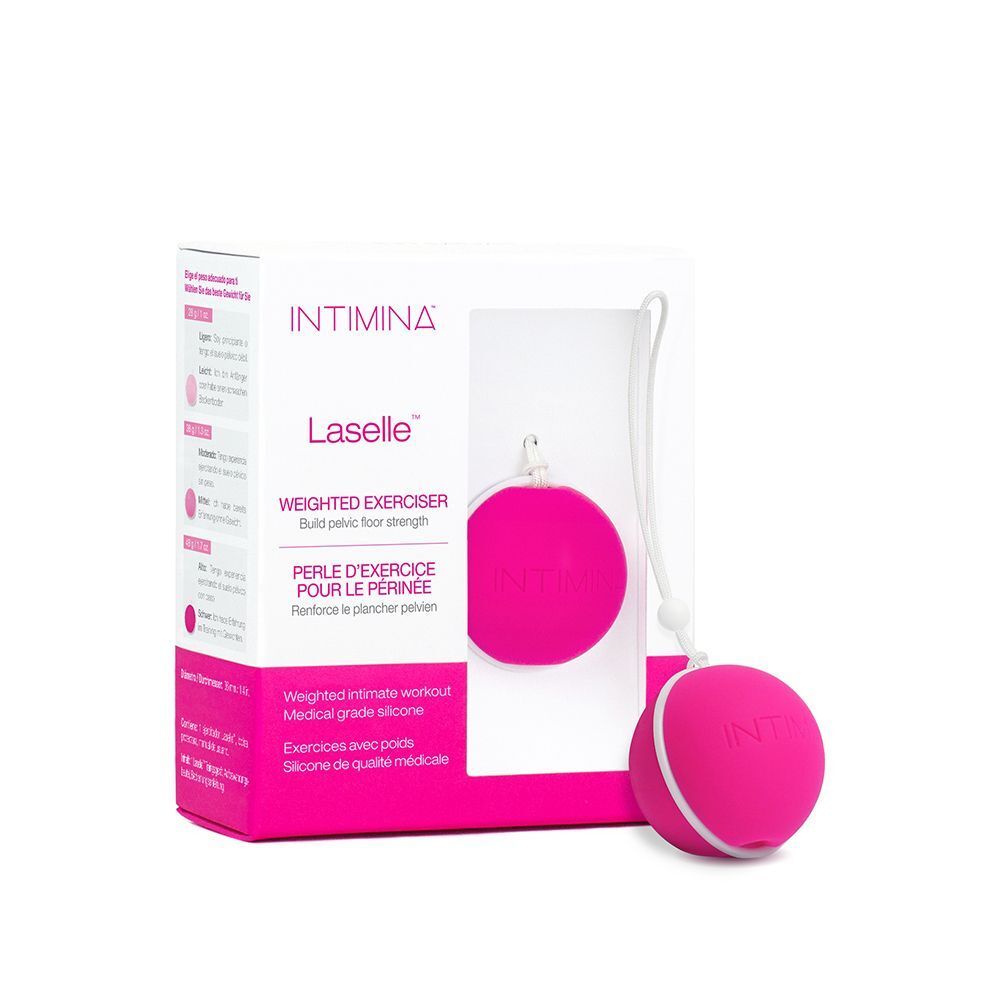 Sfera Kegel rosa in confezione aperta, silicone medicale.
