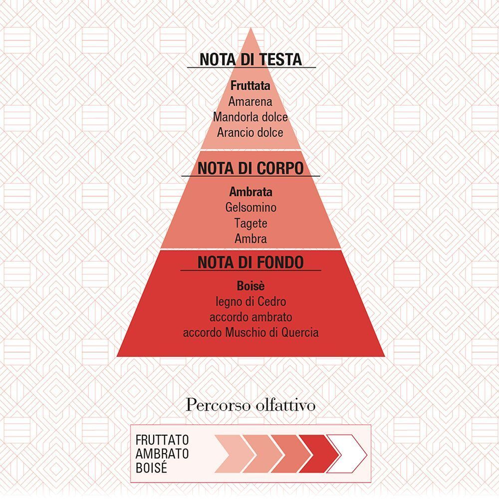 Piramide delle note olfattive per Helan ROSSO D'AMBRA Eau de Parfum.
