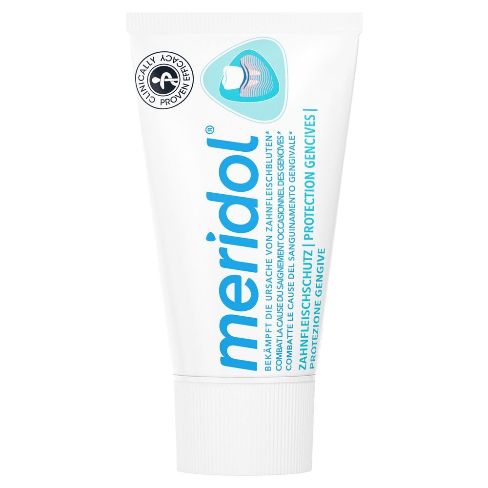 Tubo di dentifricio Meridol® per la protezione gengivale.