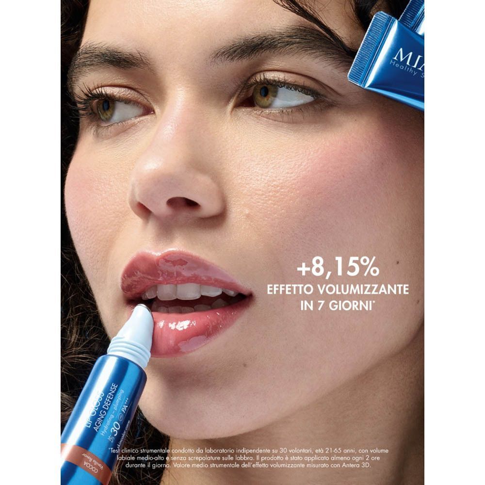 Miamo Lip Gloss Aging Defense SPF 30+ Tono Cocoa Gusto Vaniglia: +8,15% effetto volumizzante in 7 giorni.