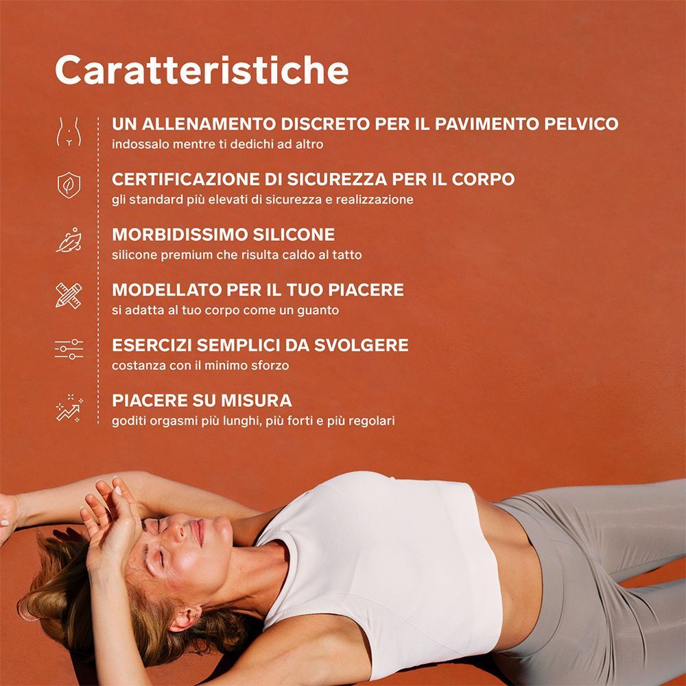 Grafica con icone e testo sulle caratteristiche delle sfere nere.
