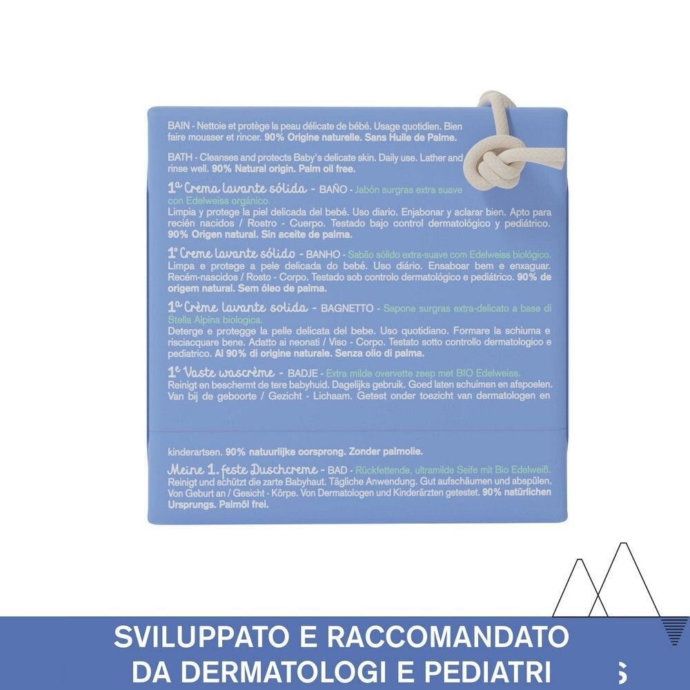 Retro della confezione URIAGE BEBE 1a Crema Lavante con informazioni sul prodotto.