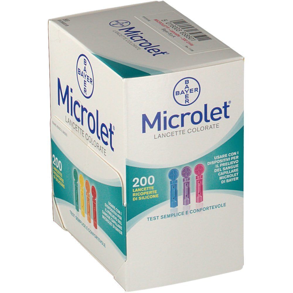 Confezione di lancette colorate Microlet, 200 pezzi. Mostra lancette colorate e informazioni sul prodotto.