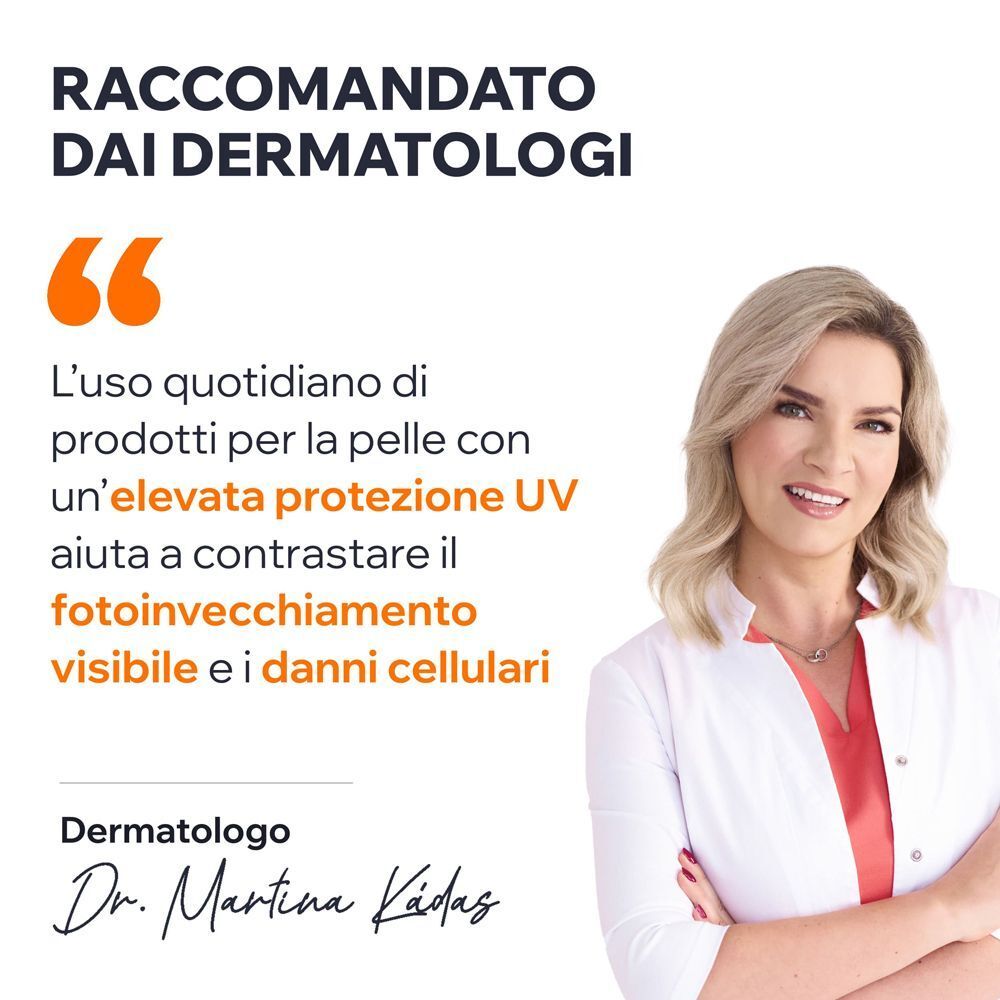 Dermatologa raccomanda URIAGE Bariésun per protezione UV quotidiana anti-invecchiamento.