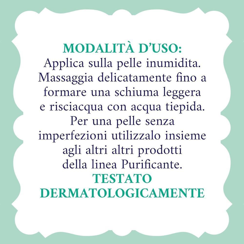 Modalità d'uso del Gel esfoliante Purificante Acqua alle Rose e indicazione di test dermatologici.