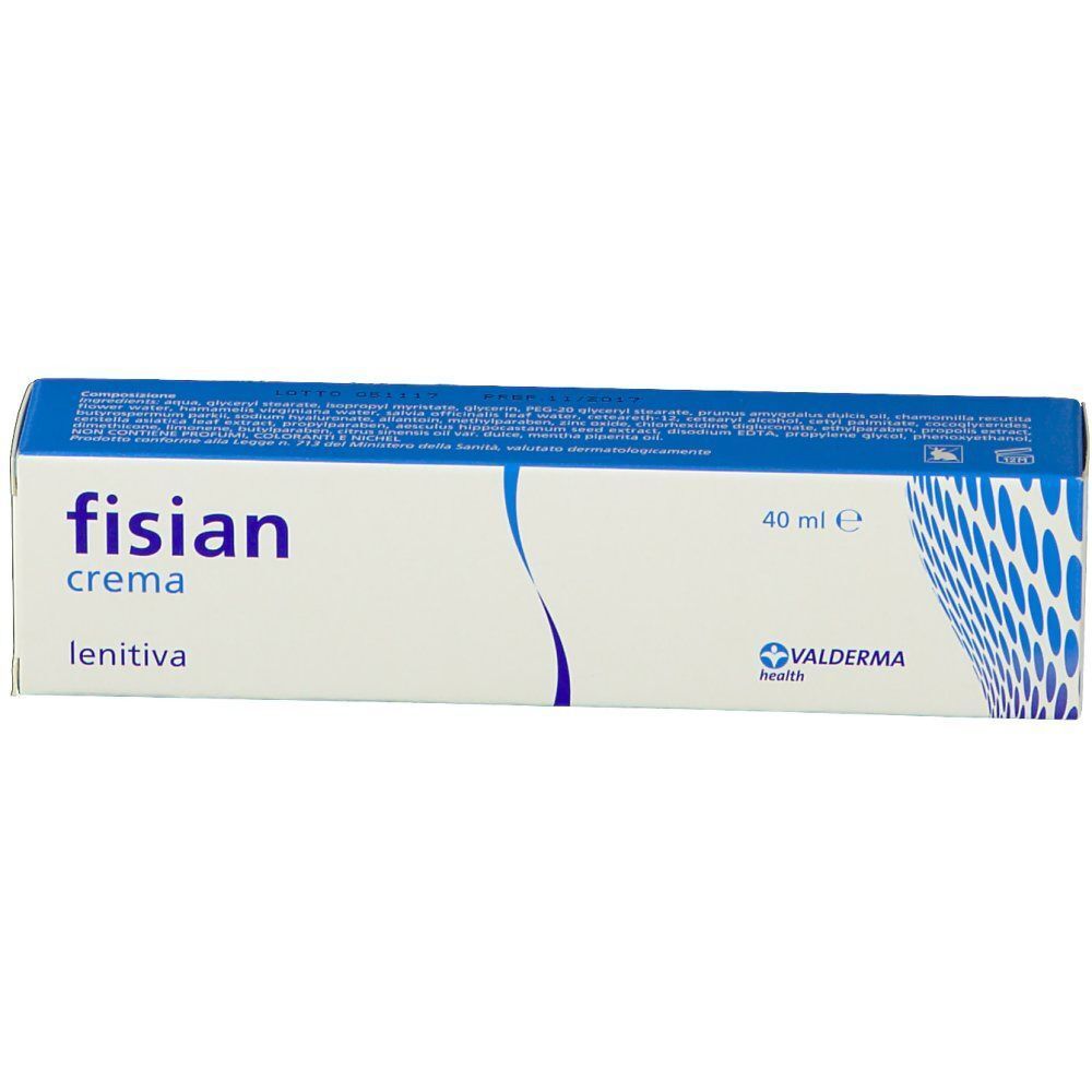Confezione di Fisian Crema Lenitiva, 40 ml, vista frontale.