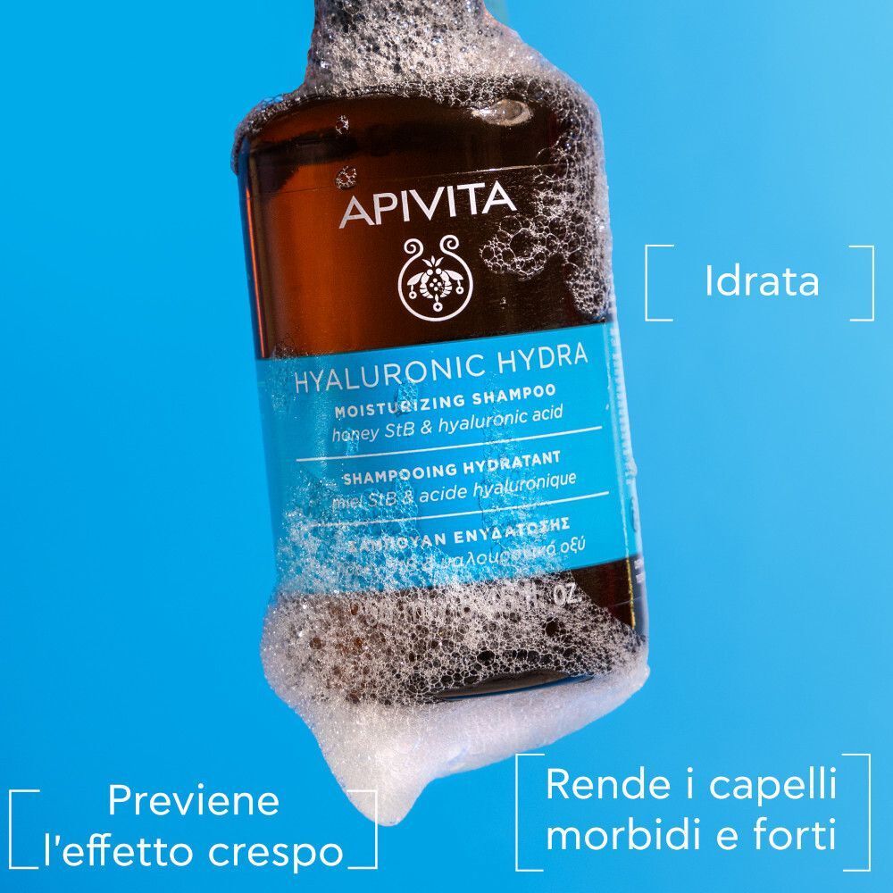 Apivita Hyaluronic Hydra Shampoo Idratante con miele e acido ialuronico.