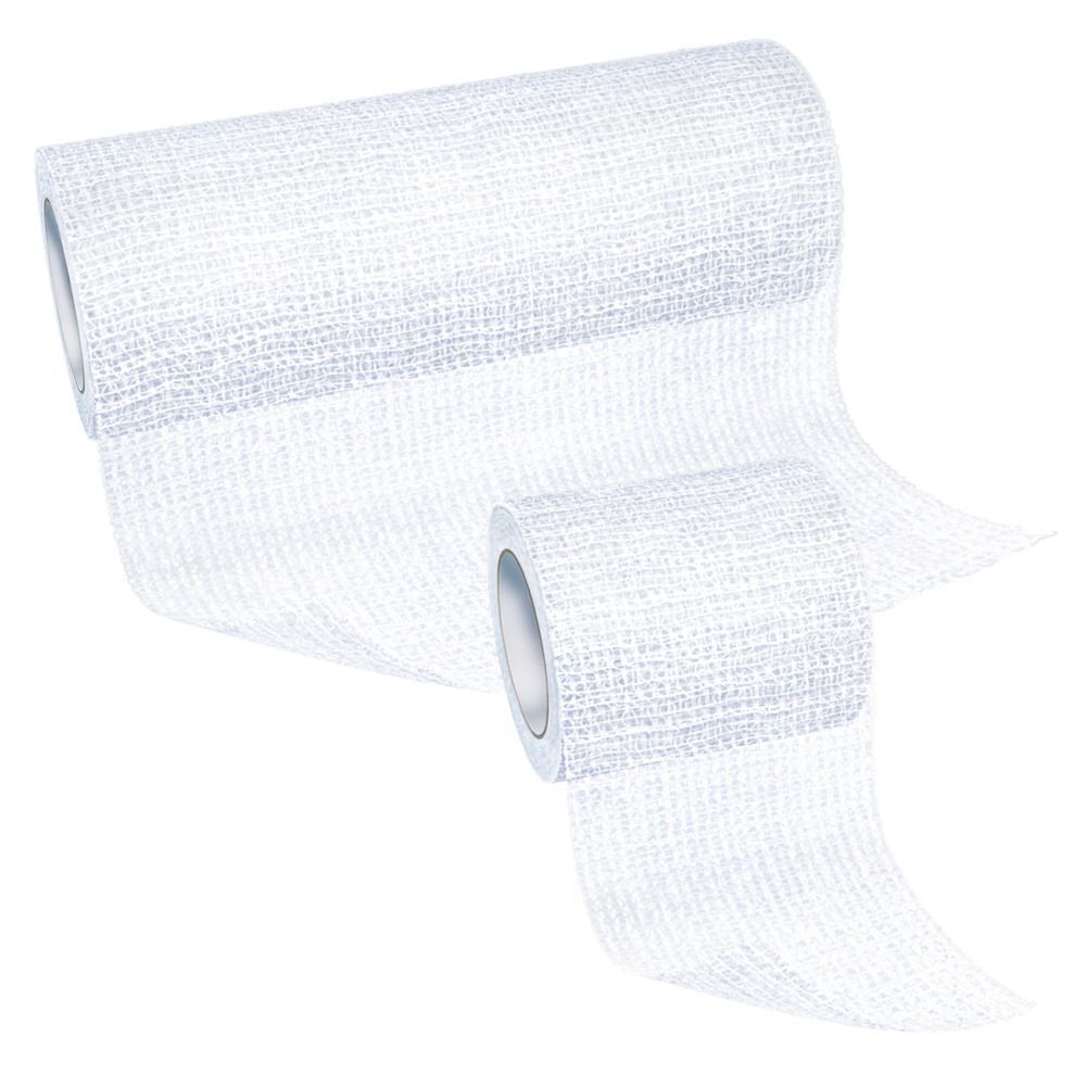 Due rotoli di benda adesiva elastica Leukoplast Elastomull Haft.