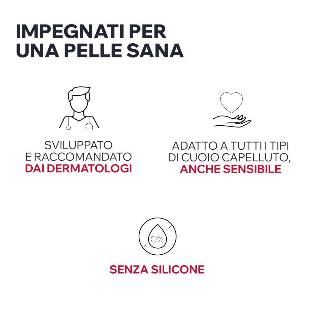 Icone: Dermatologo, cuore con mani, goccia senza silicone. Uriage AP Hair.
