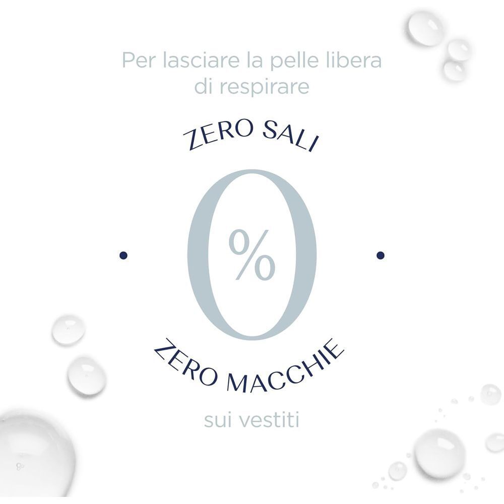 Grafica con 'Zero Sali' e 'Zero Macchie' per il deodorante roll-on Neutro Roberts Fresco Classico.