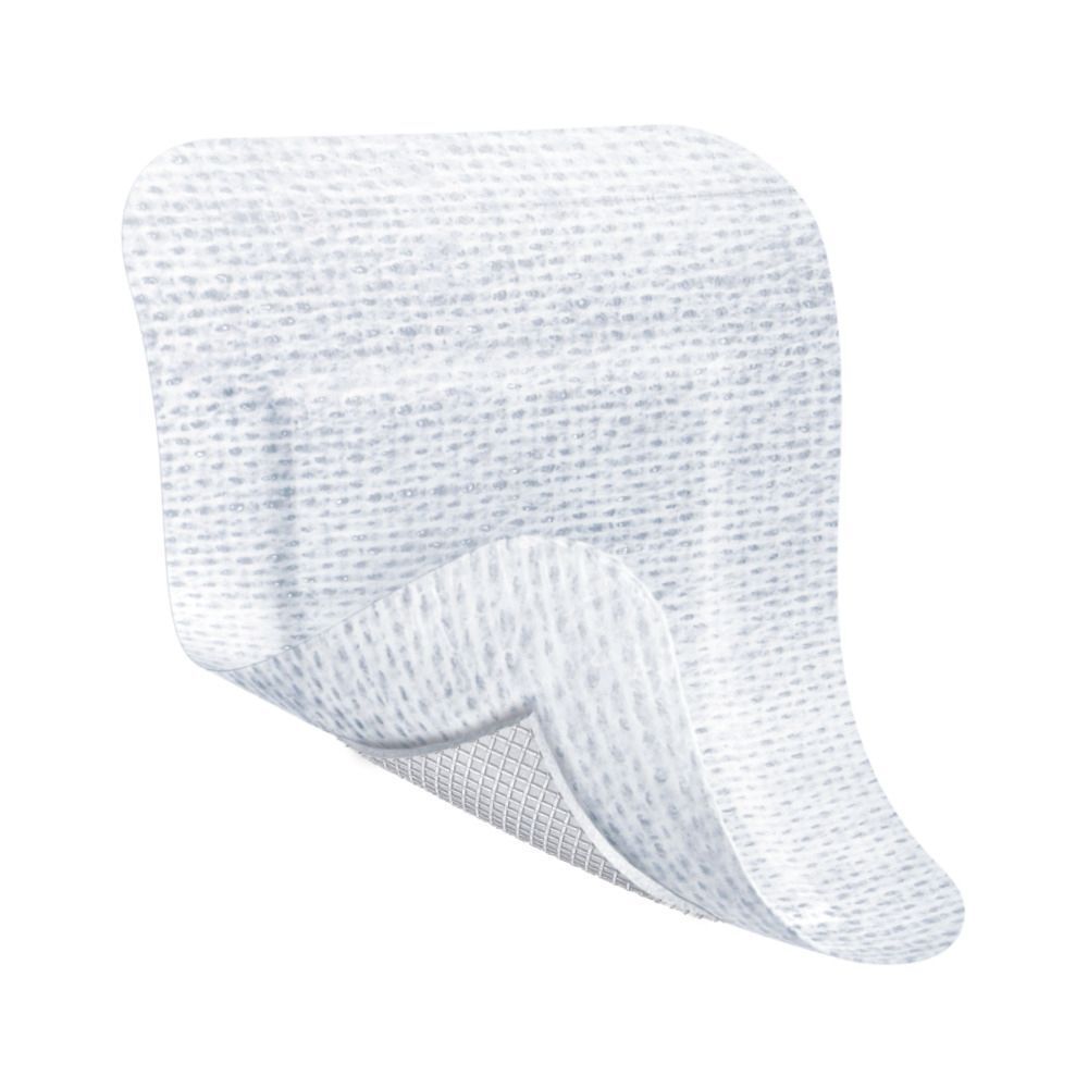 Medicazione post-operatoria sterile e assorbente con superficie bianca e morbida.