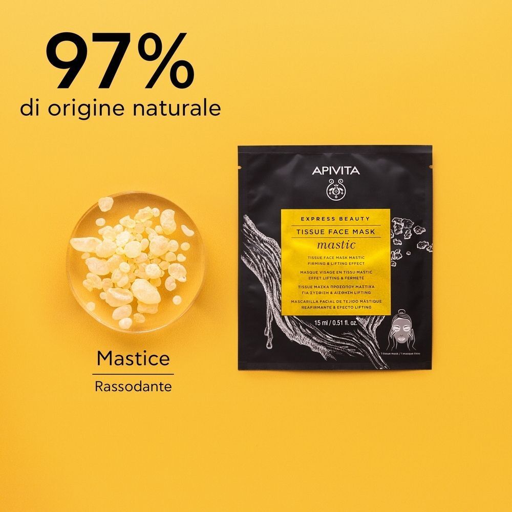 APIVITA EXPRESS BEAUTY Maschera Viso Mastic e resina di mastice. 97% di origine naturale.
