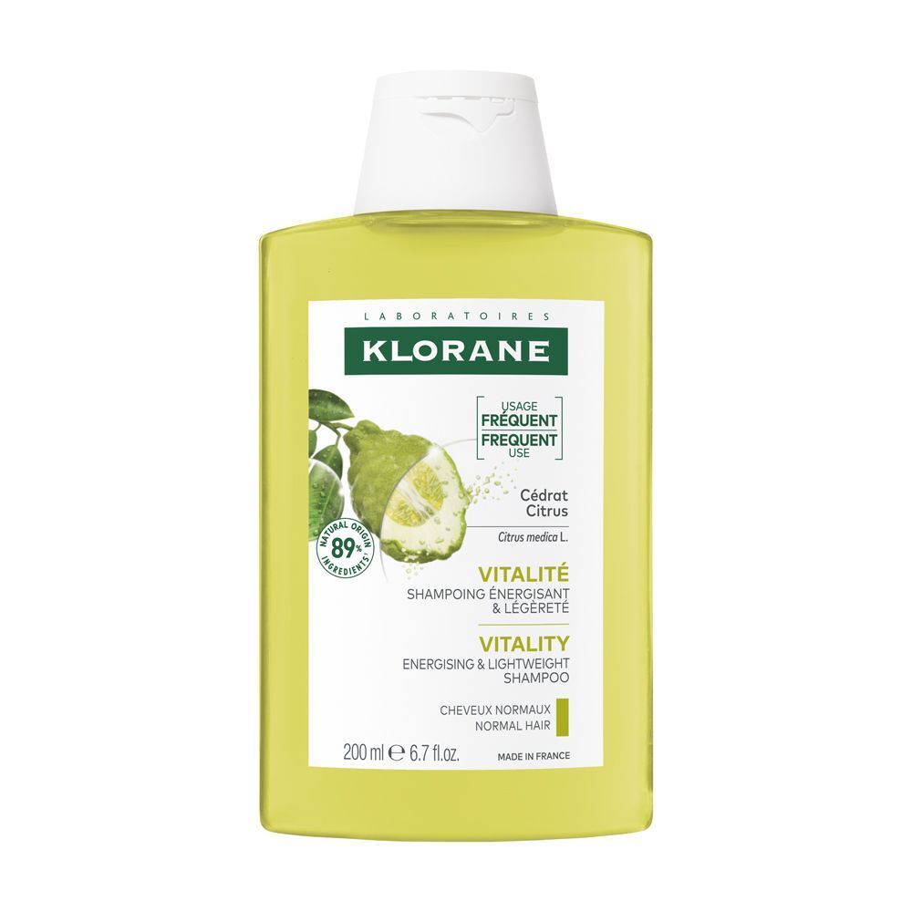 Shampoo Klorane al cedro, fronte con etichetta, 200ml.