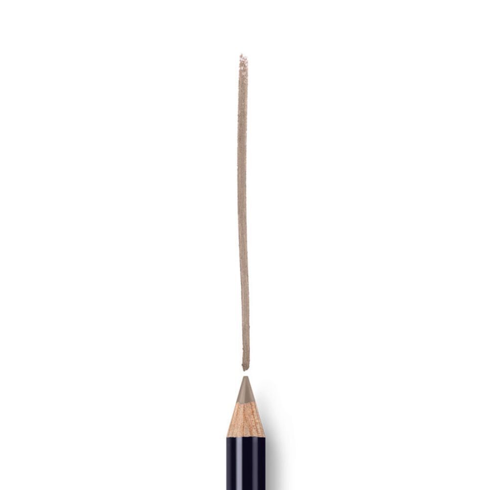 Una matita per sopracciglia Dr. Hauschka con una linea tracciata.