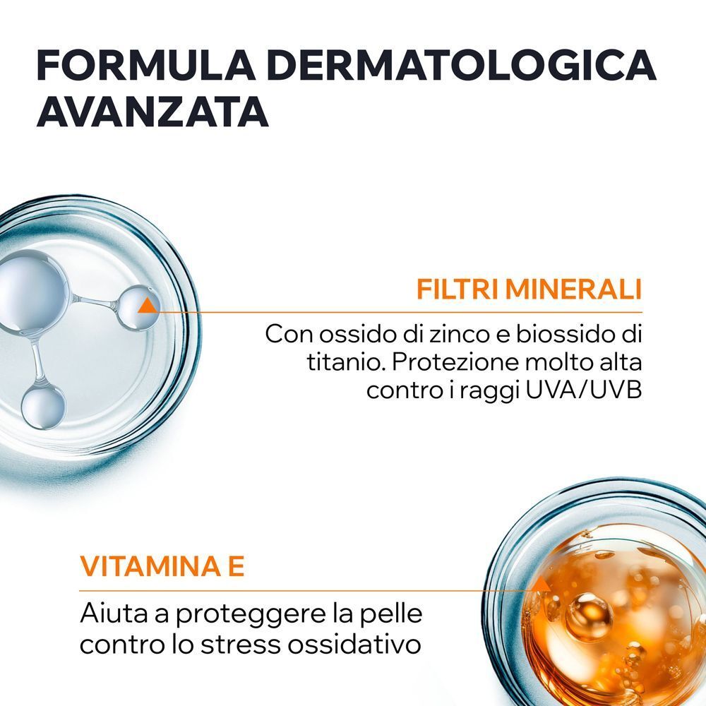 Crema minerale Uriage Bariésun SPF50+ con filtri minerali e vitamina E.