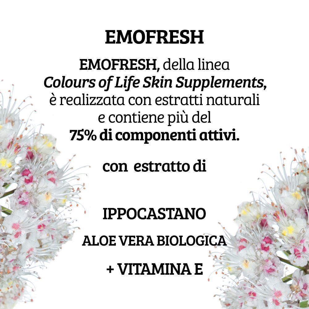 Emofresh, integratore per la pelle con ippocastano, aloe vera e vitamina E.
