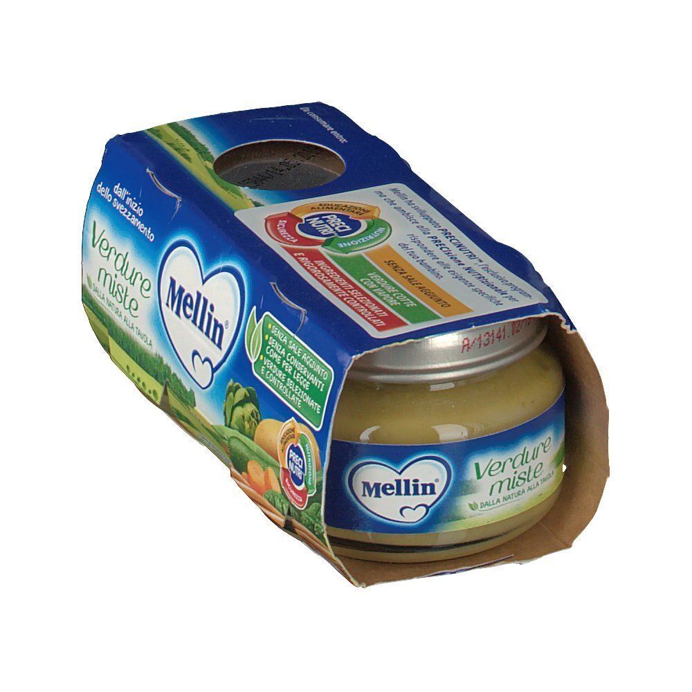 Vasetto di Mellin® Verdure Miste in confezione di cartone.