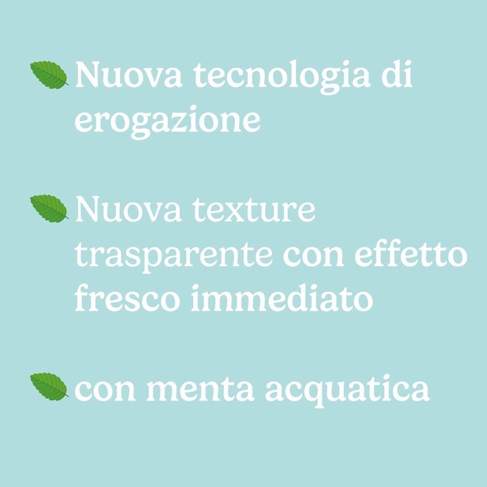 Bilboa Belli Freschi: Nuova tecnologia di erogazione, texture trasparente, menta acquatica.