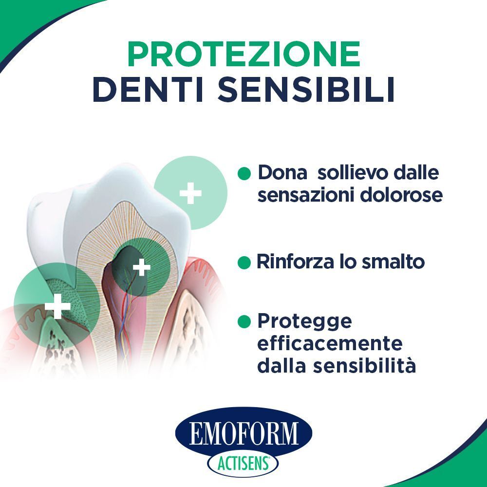 EMOFORM Actisens dentifricio: Protezione denti sensibili, rinforzo dello smalto.