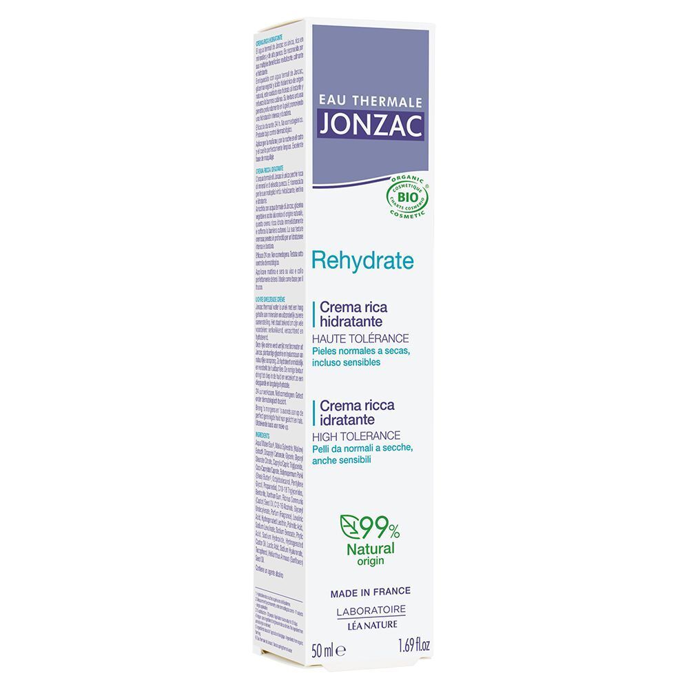 Confezione di crema idratante Eau Thermale Jonzac Rehydrate, 50ml.